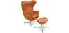 Sessel mit Fußstütze im Ei-Design - Lederbezug - Brave image 9