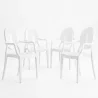 Packung mit 4 Esszimmerstühlen - Transparent - Design mit Armlehnen - Arthur image 9