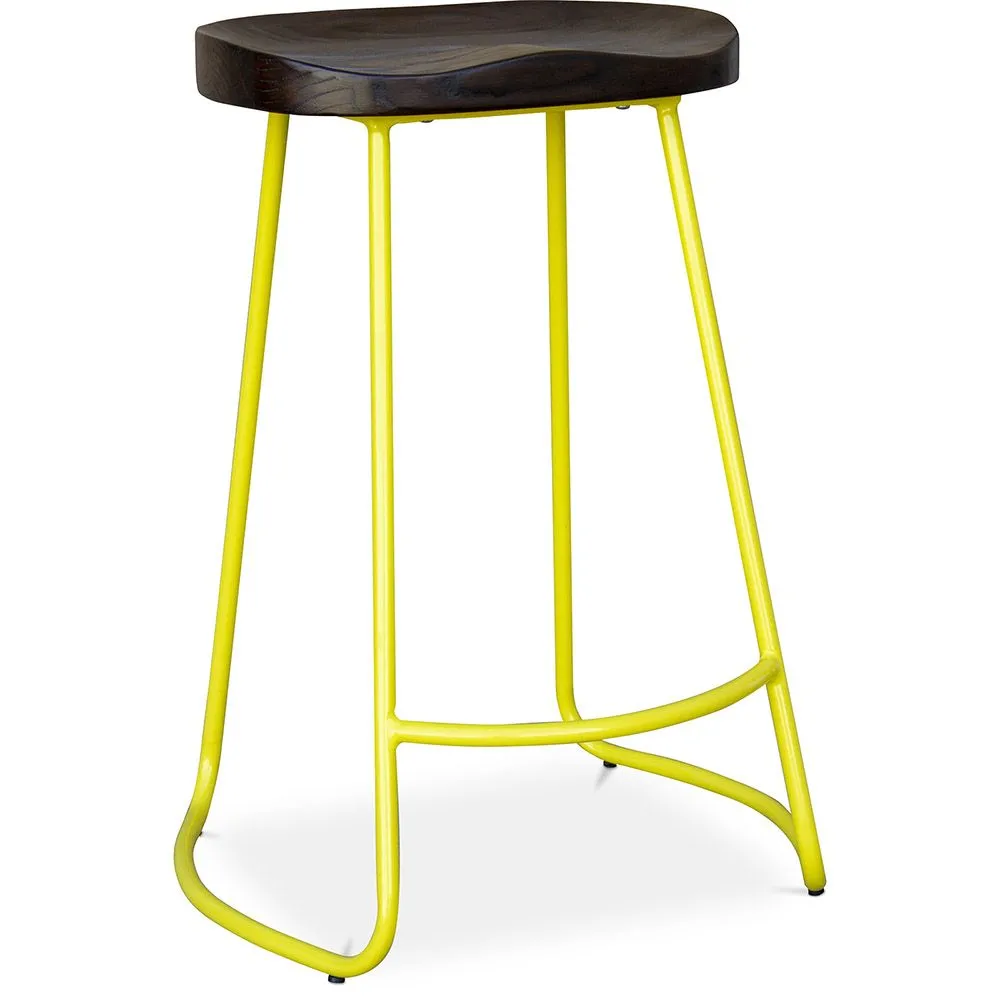 Barhocker - Industriedesign - Holz und Metall - 66 cm - Adriel image 8