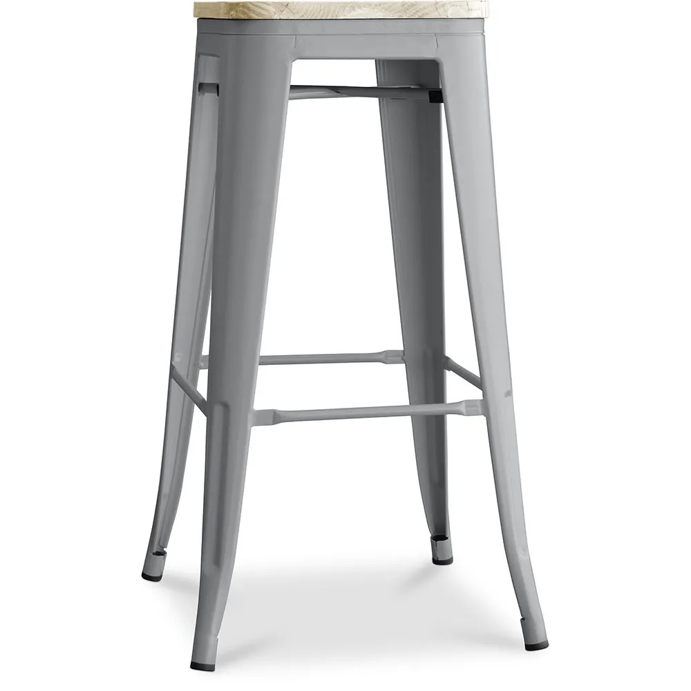 Barhocker - Industriedesign - Stahl & Holz - 76cm - Stylix image 8