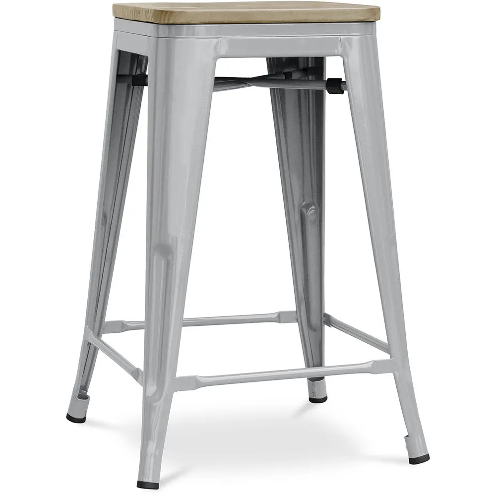Barhocker im Industriedesign - Holz & Stahl - 61cm - Stylix image 8