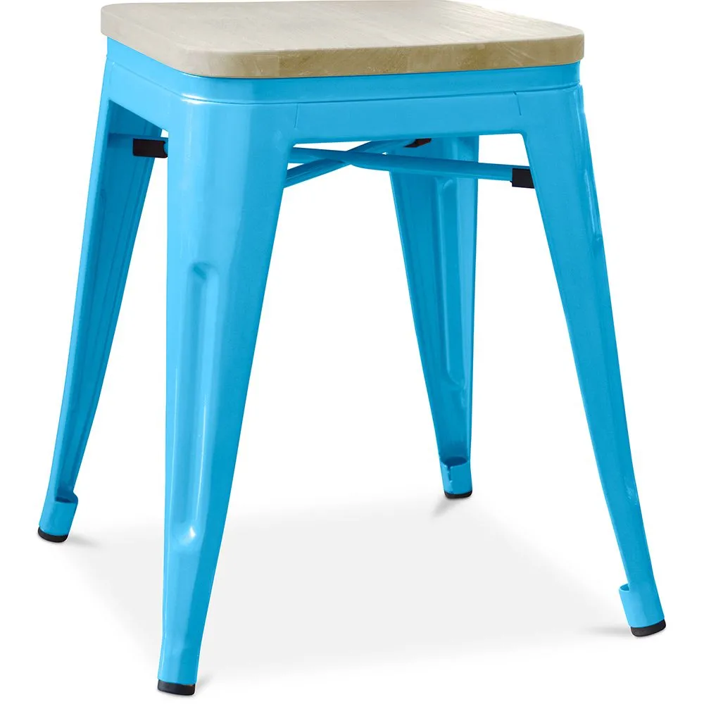 Hocker im Industriedesign - Holz & Metall - 45cm - Stylix image 8