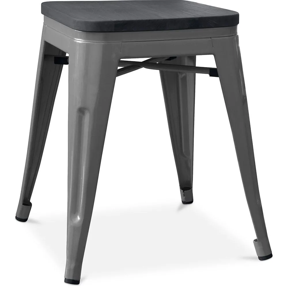 Hocker im Industriedesign - Holz & Stahl - 46cm - Stylix image 8