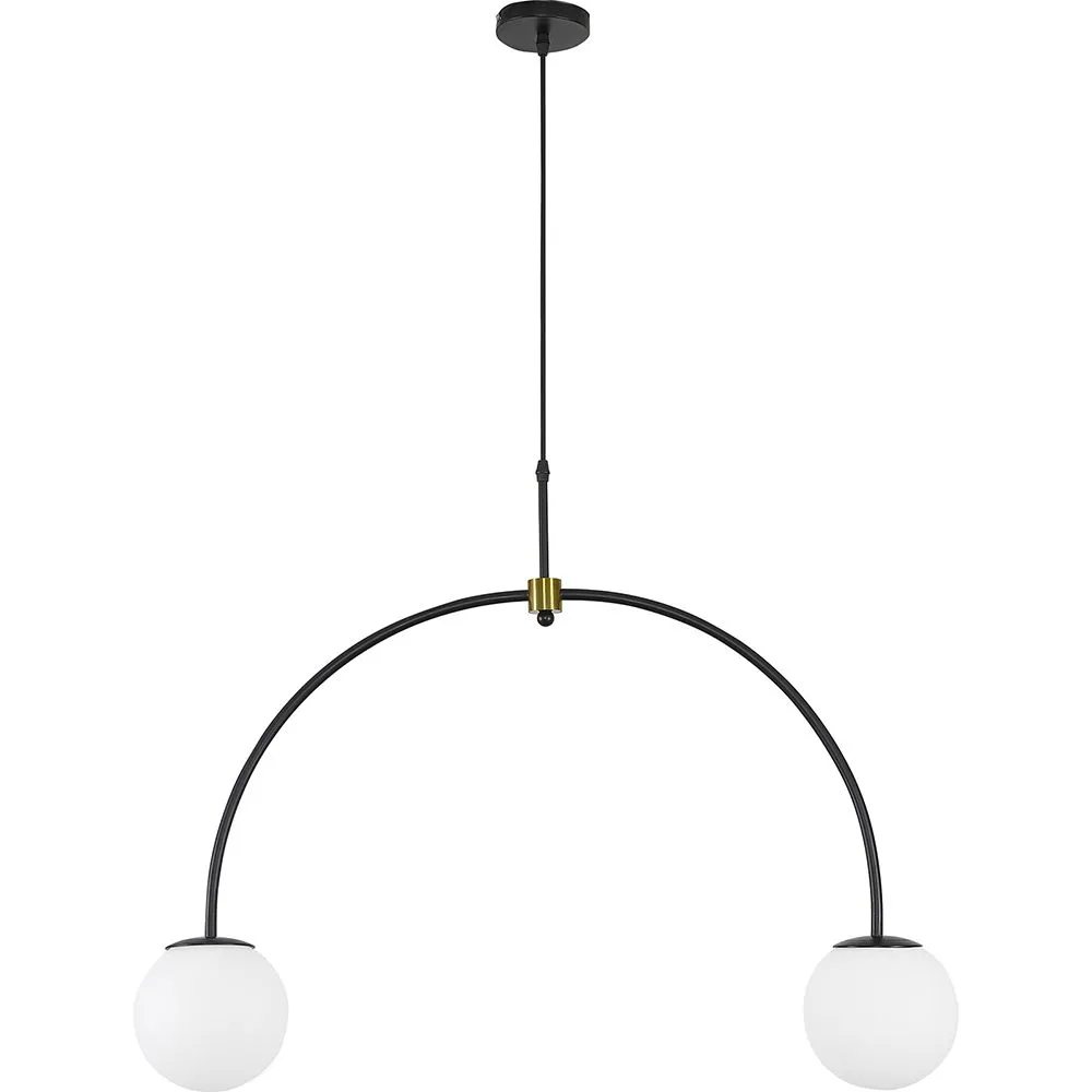 Kugel-Deckenleuchte aus Glas - 2-Arm Pendelleuchte - Josephine image 8