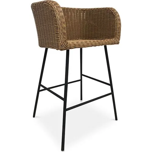Rattan Hocker mit Armlehnen - Boho Bali Design - Ishita image 8