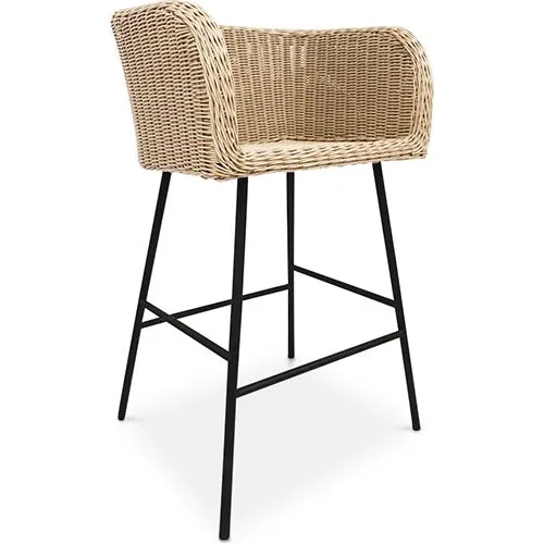Rattan Hocker mit Armlehnen - Boho Bali Design - Ishita image 8
