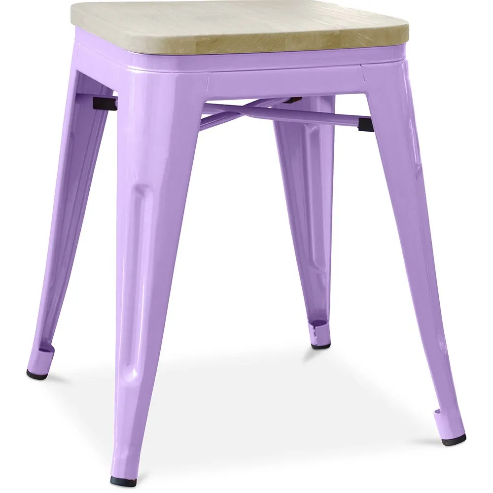 Hocker im Industriedesign - Holz & Metall - 45cm - Stylix image 8