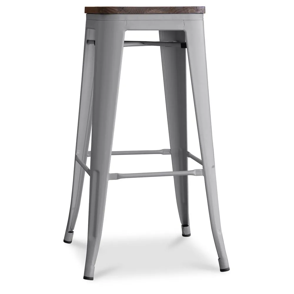 Industriedesign Barhocker - Holz & Stahl - 76cm - Stylix image 8