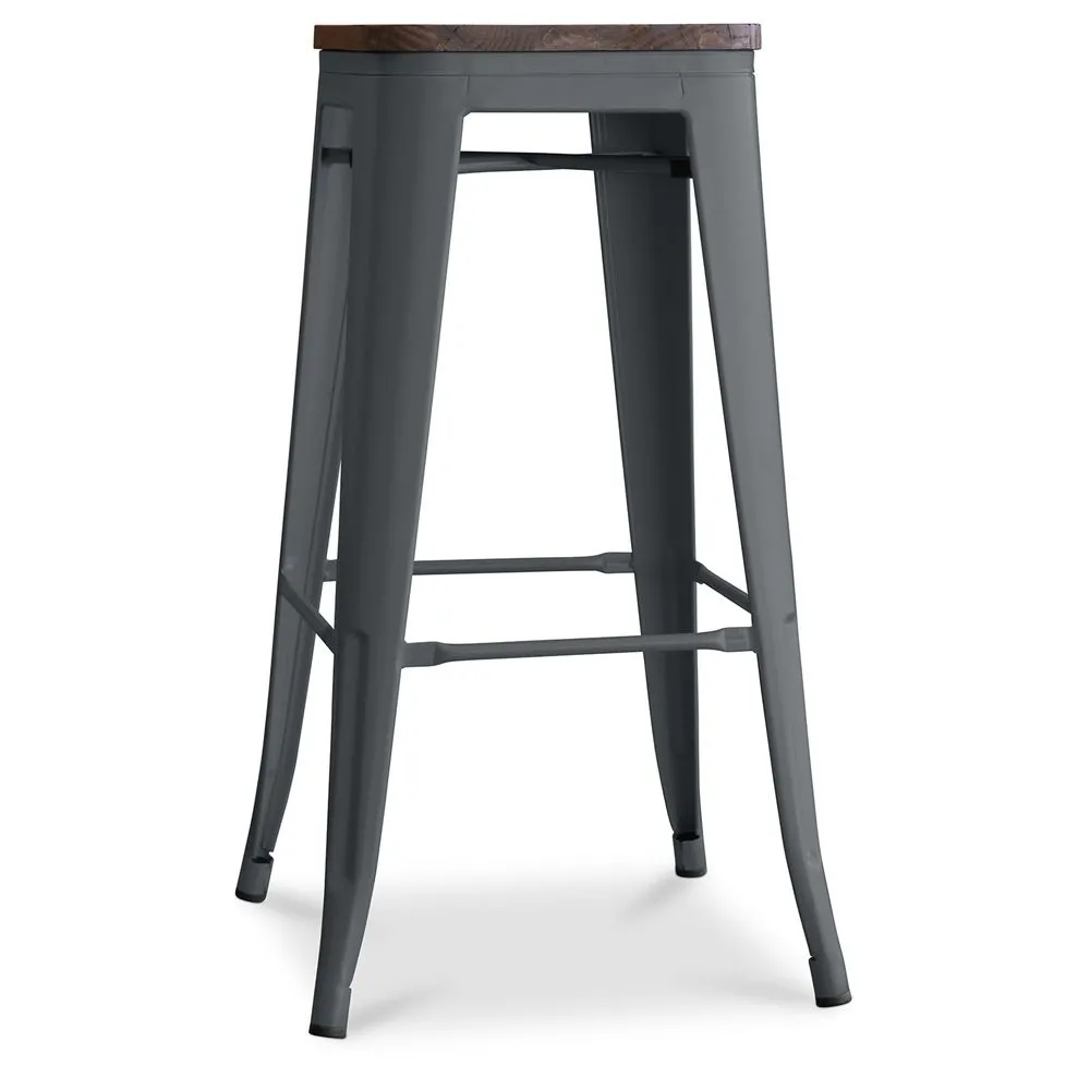 Industriedesign Barhocker - Holz & Stahl - 76cm - Stylix image 8