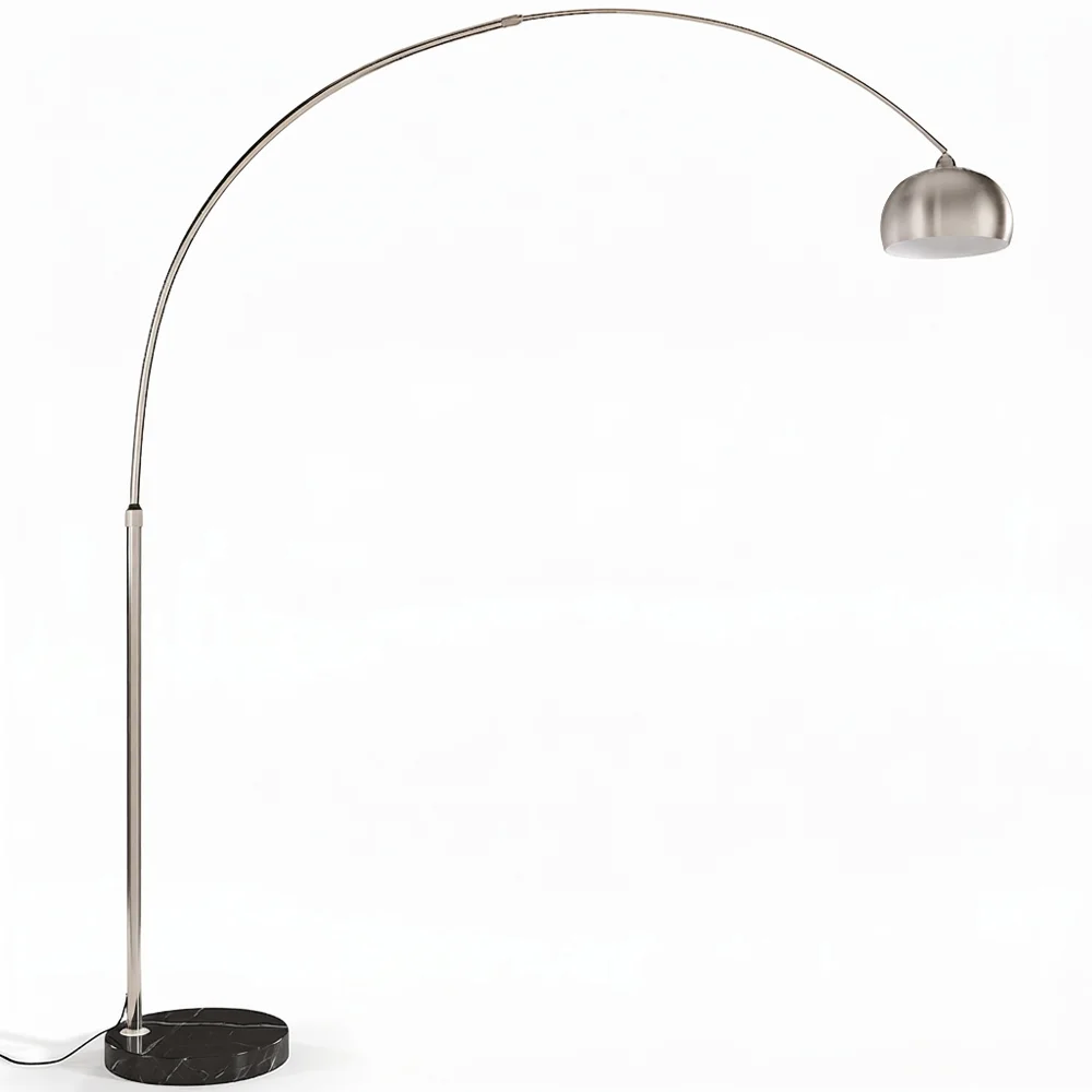 Gewölbte Metall-Stehlampe mit rundem Marmorfuß – Arko image 8