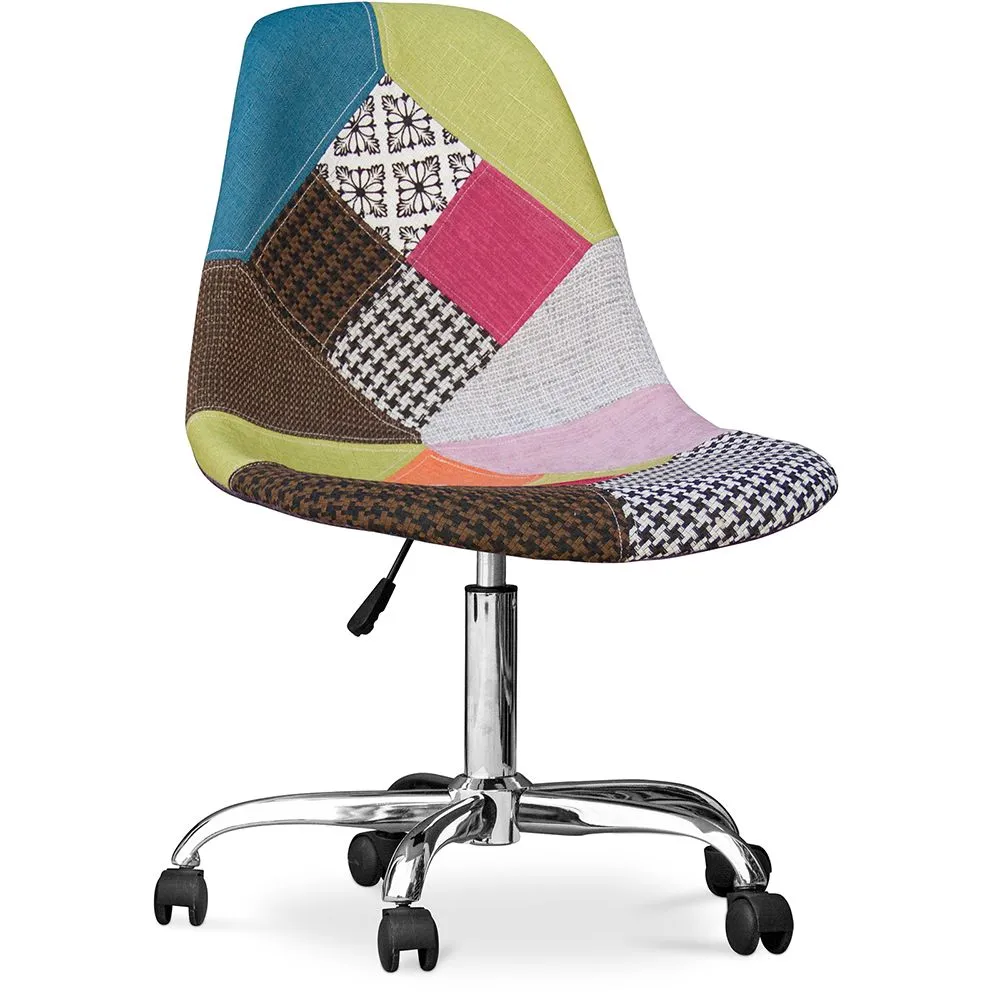 Bürostuhl mit Rollen - Schreibtischstuhl - Bezug aus Patchwork - Simona  image 8