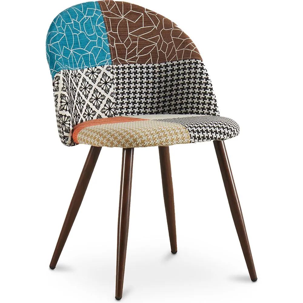 Gepolsterter Esszimmerstuhl mit Patchwork - Skandinavischer Stil - Patty image 8