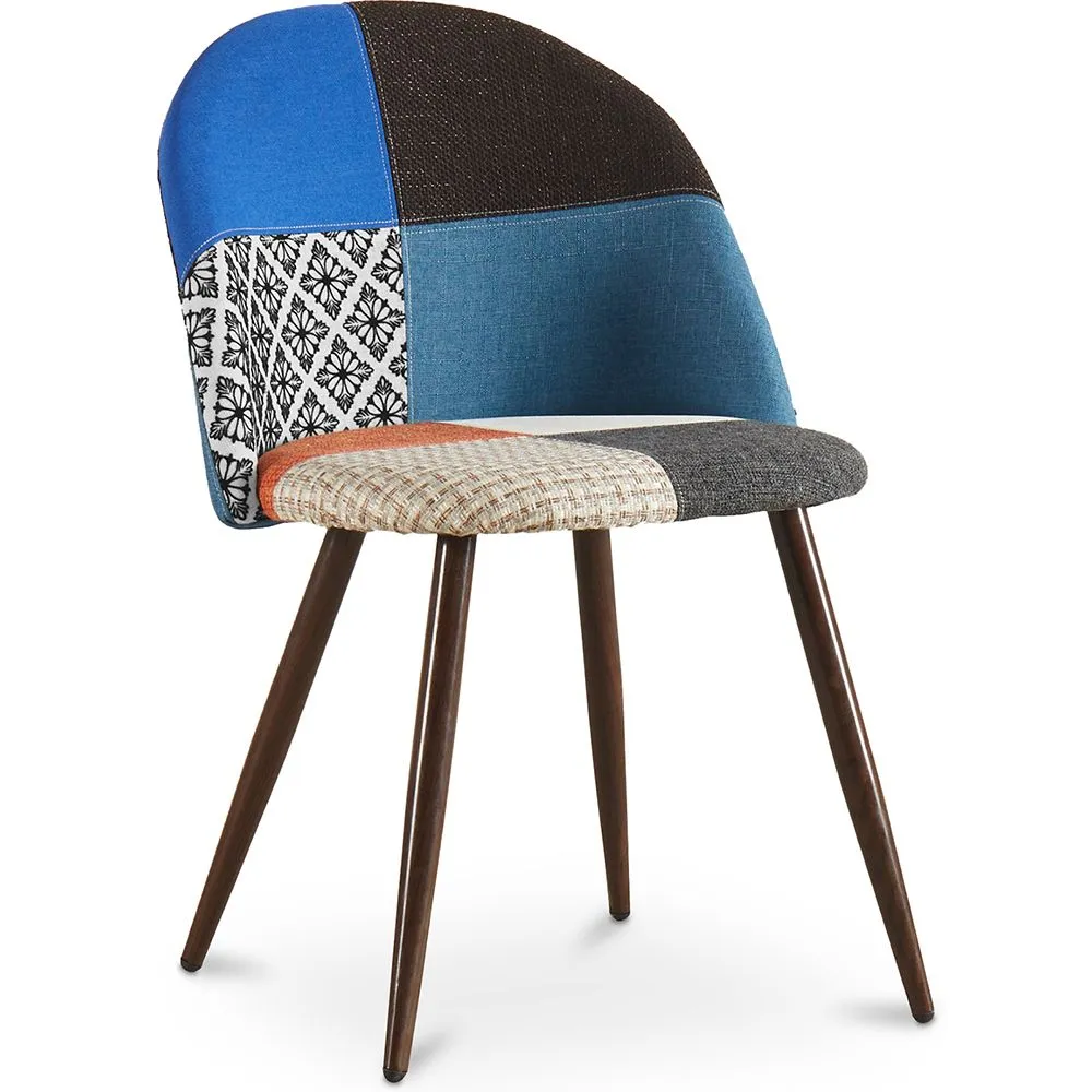 Gepolsterter Esszimmerstuhl mit Patchwork - Skandinavischer Stil - Pixi image 8