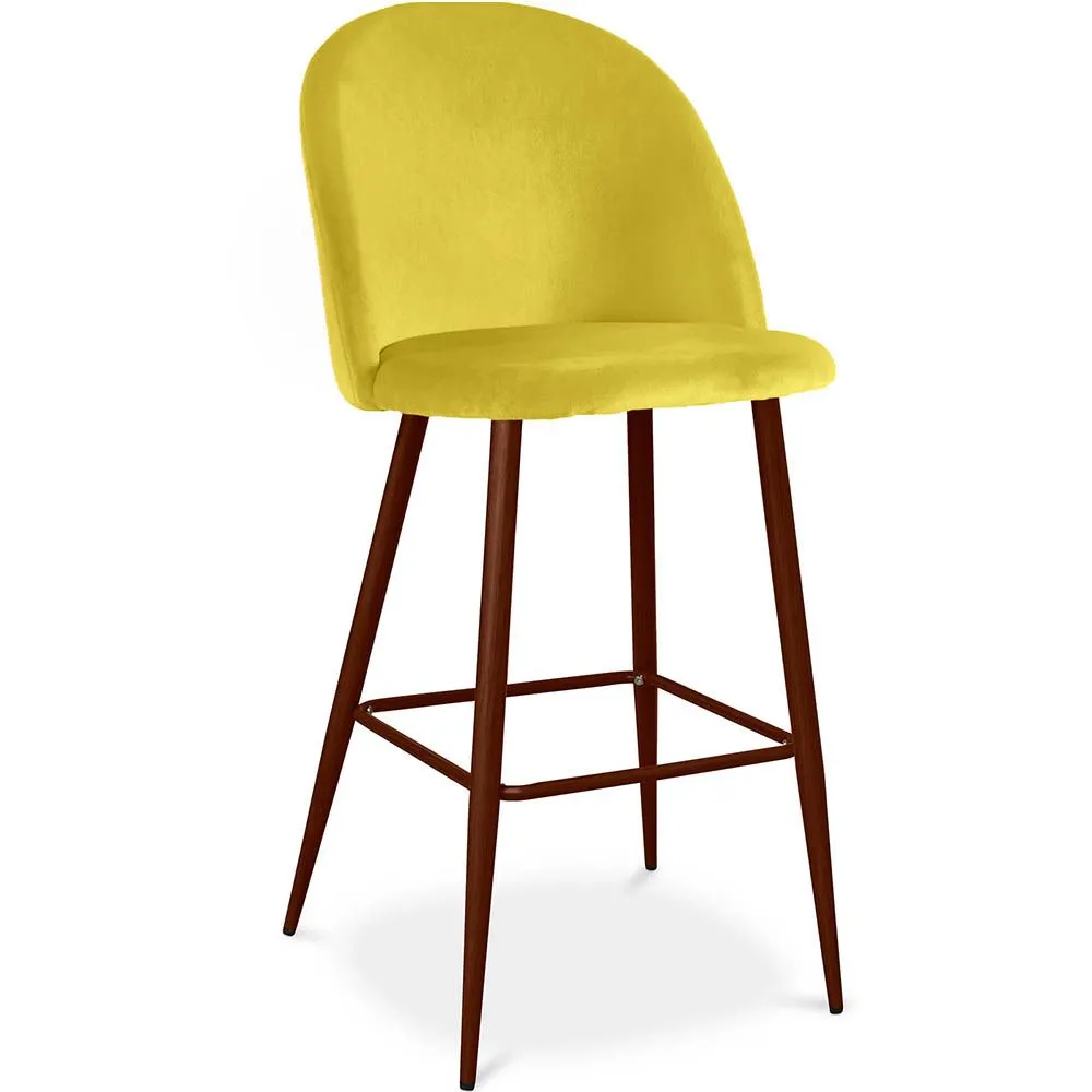 Samtgepolsterter Hocker - Skandinavisches Design - Evelyne image 8