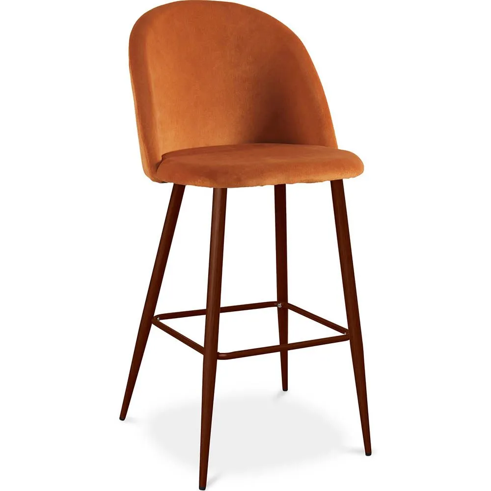 Samtgepolsterter Hocker - Skandinavisches Design - Evelyne image 8