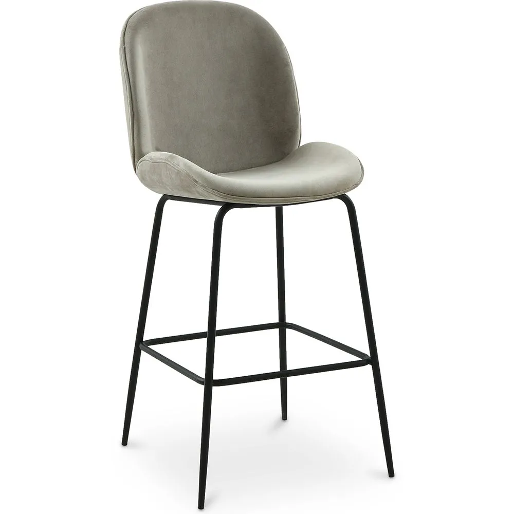 Hocker mit Rückenlehne - Samt gepolstert - Retro Design - Elias image 8