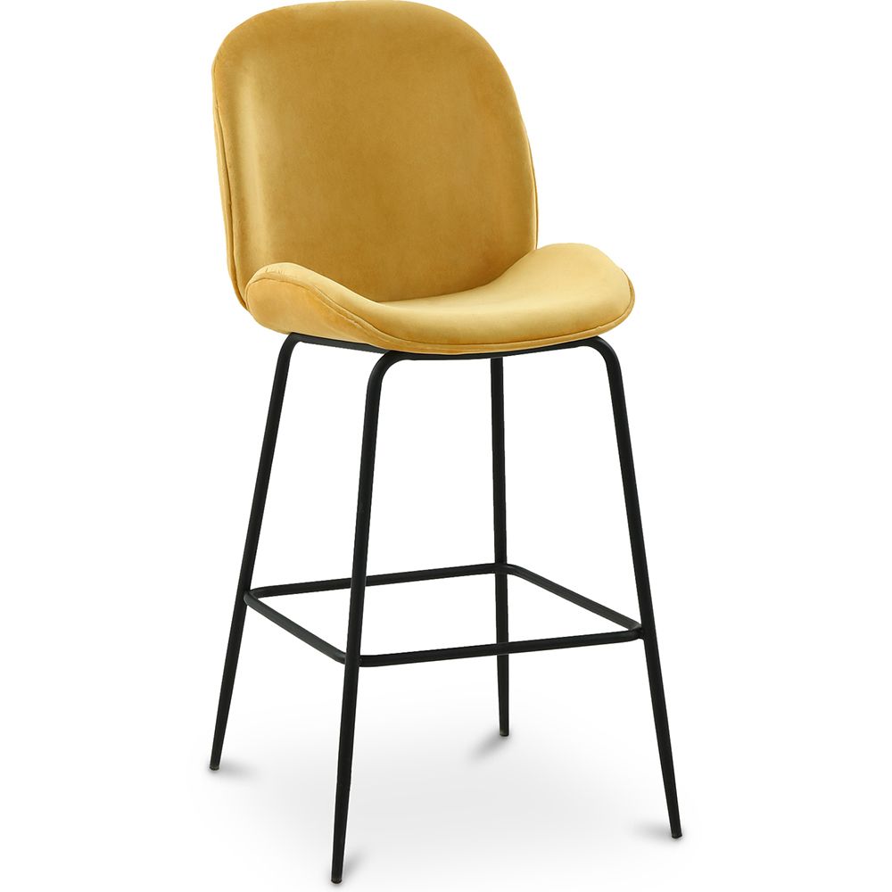 Hocker mit Rückenlehne - Samt gepolstert - Retro Design - Elias image 8