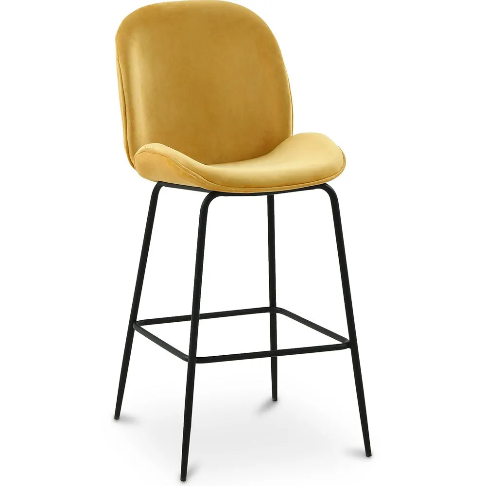 Hocker mit Rückenlehne - Samt gepolstert - Retro Design - Elias image 8