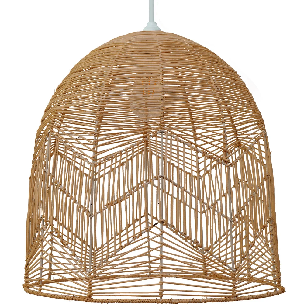 Rattan-Deckenlampe - Pendelleuchte im Boho-Bali-Design - Bu image 8