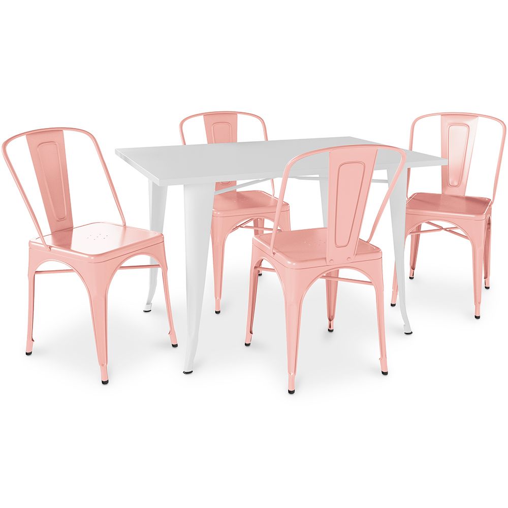 Pack Esstisch und 4 Esszimmerstühle Industrial Design - New Edition- Bistrot Stylix image 8