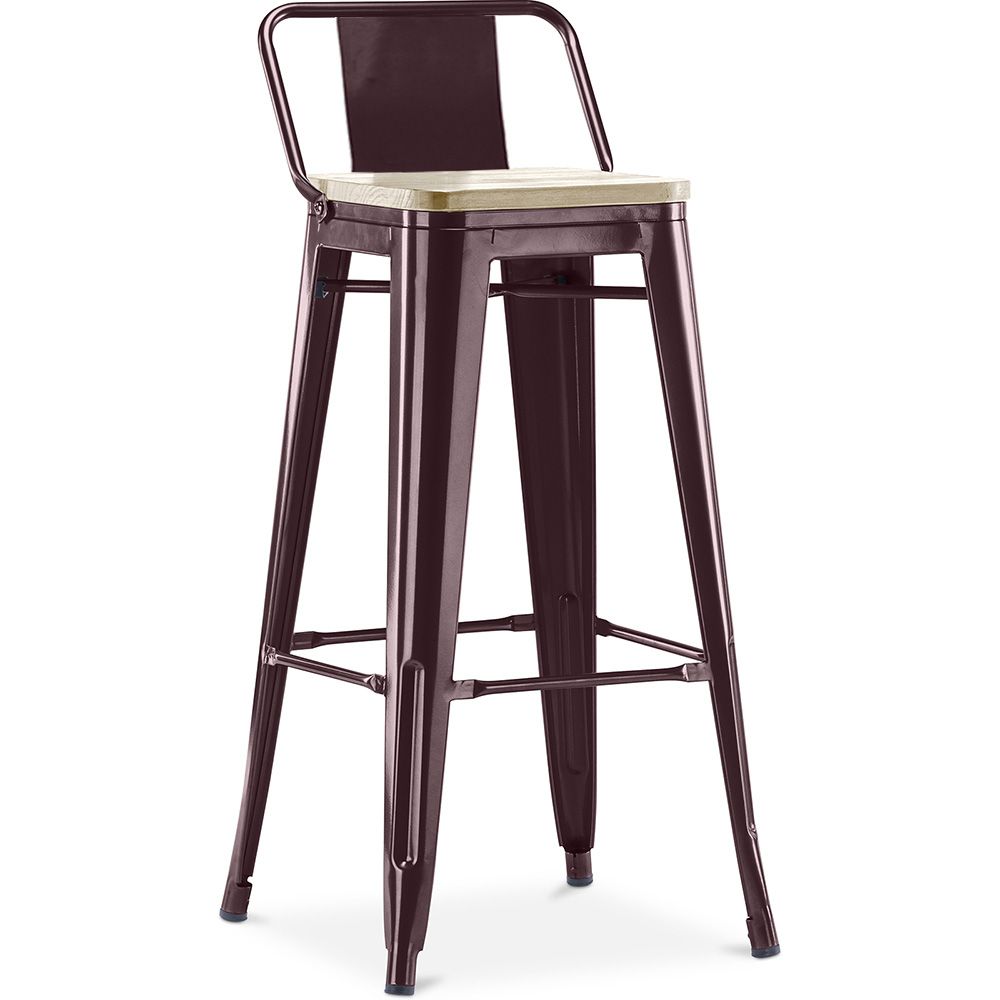 Barhocker mit Rückenlehne - Industriedesign - Holz & Stahl - 76cm - New Edition - Stylix image 8