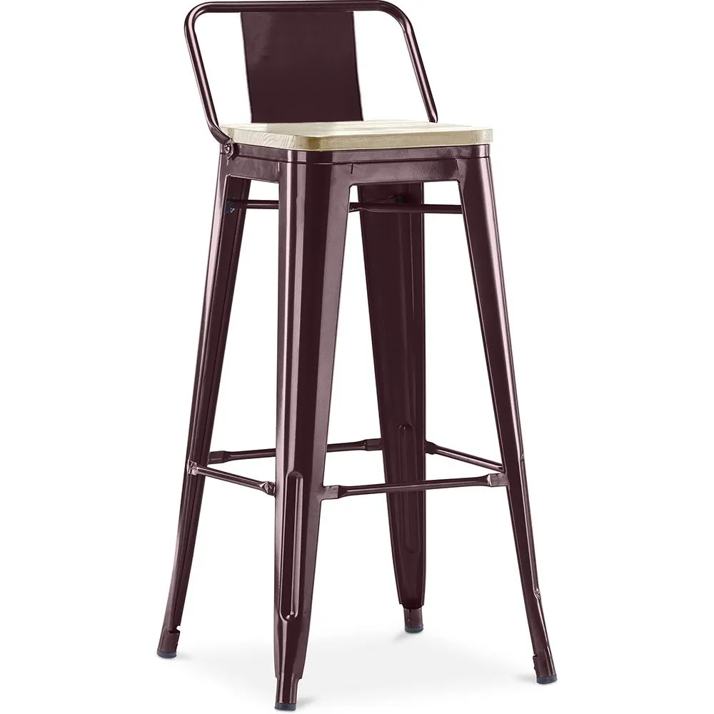 Barhocker mit Rückenlehne - Industriedesign - Holz & Stahl - 76cm - New Edition - Stylix image 8