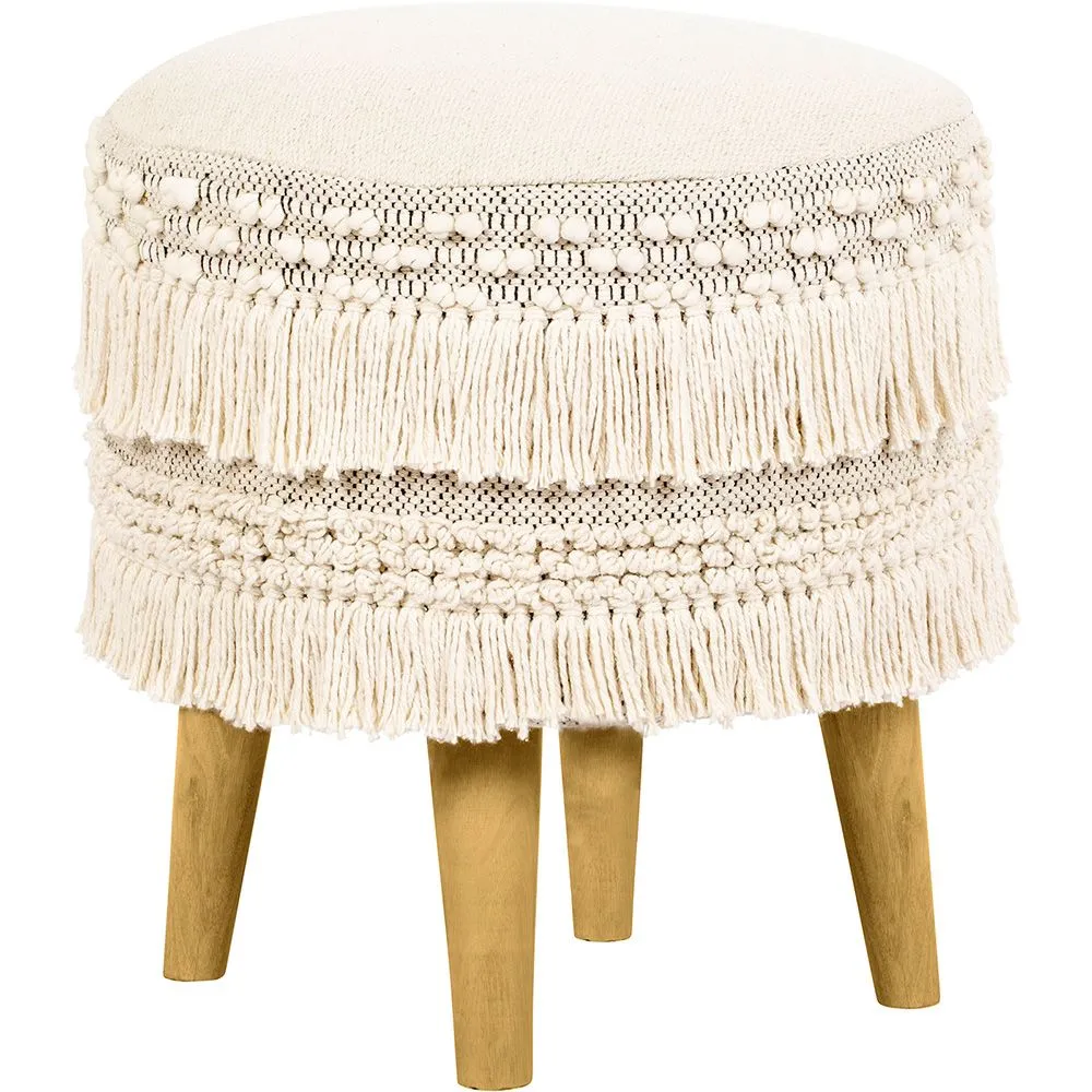 Runder Pouf Hocker - Boho Bali Stil - Debra  image 8