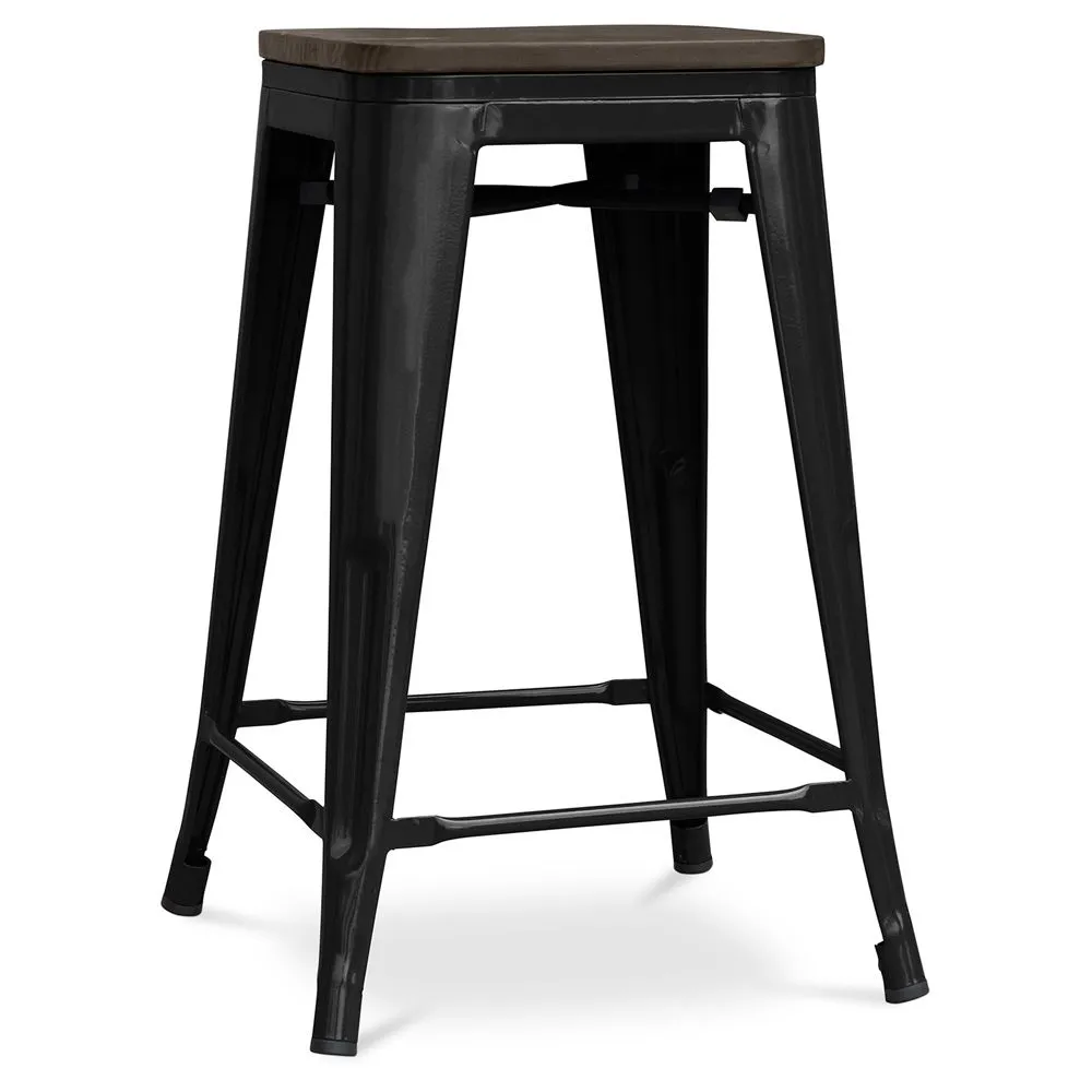Barhocker - Industriedesign - Holz & Stahl - 60cm -Stylix image 8
