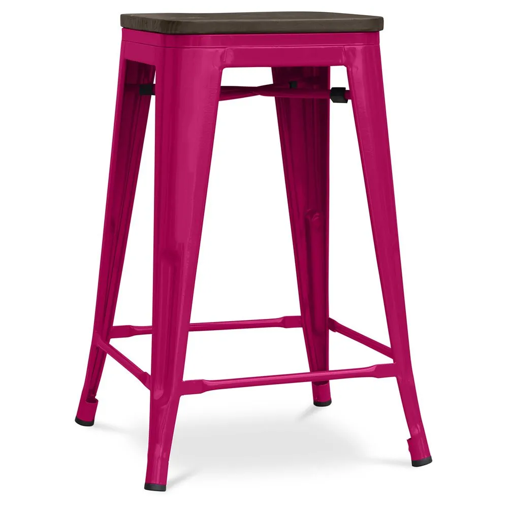 Barhocker - Industriedesign - Holz & Stahl - 60cm -Stylix image 8