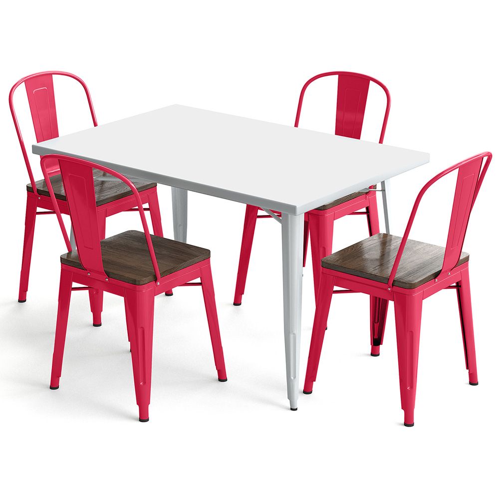 Pack Esstisch und 4 Esszimmerstühle Industriedesign - Neuauflage - Bistrot Stylix image 8