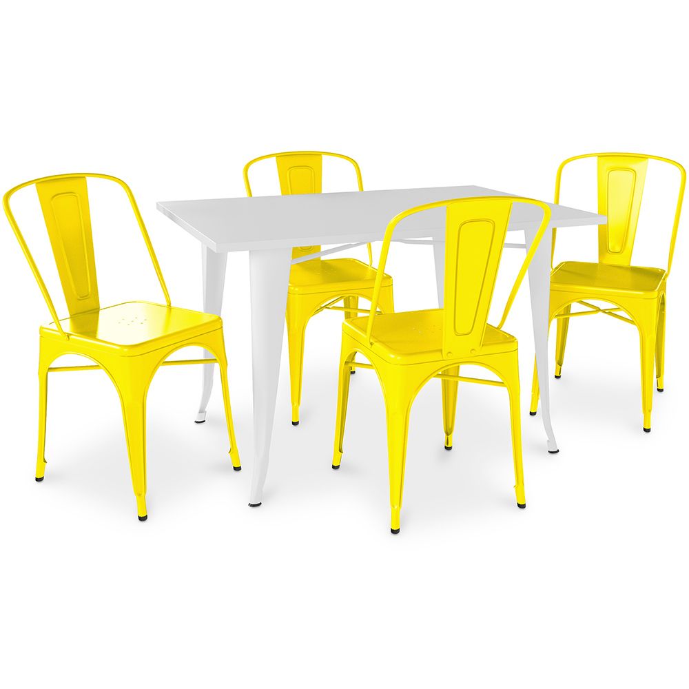 Pack Esstisch und 4 Esszimmerstühle Industrial Design - New Edition- Bistrot Stylix image 8