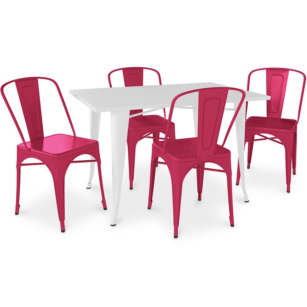 Pack Esstisch und 4 Esszimmerstühle Industrial Design - New Edition- Bistrot Stylix image 8