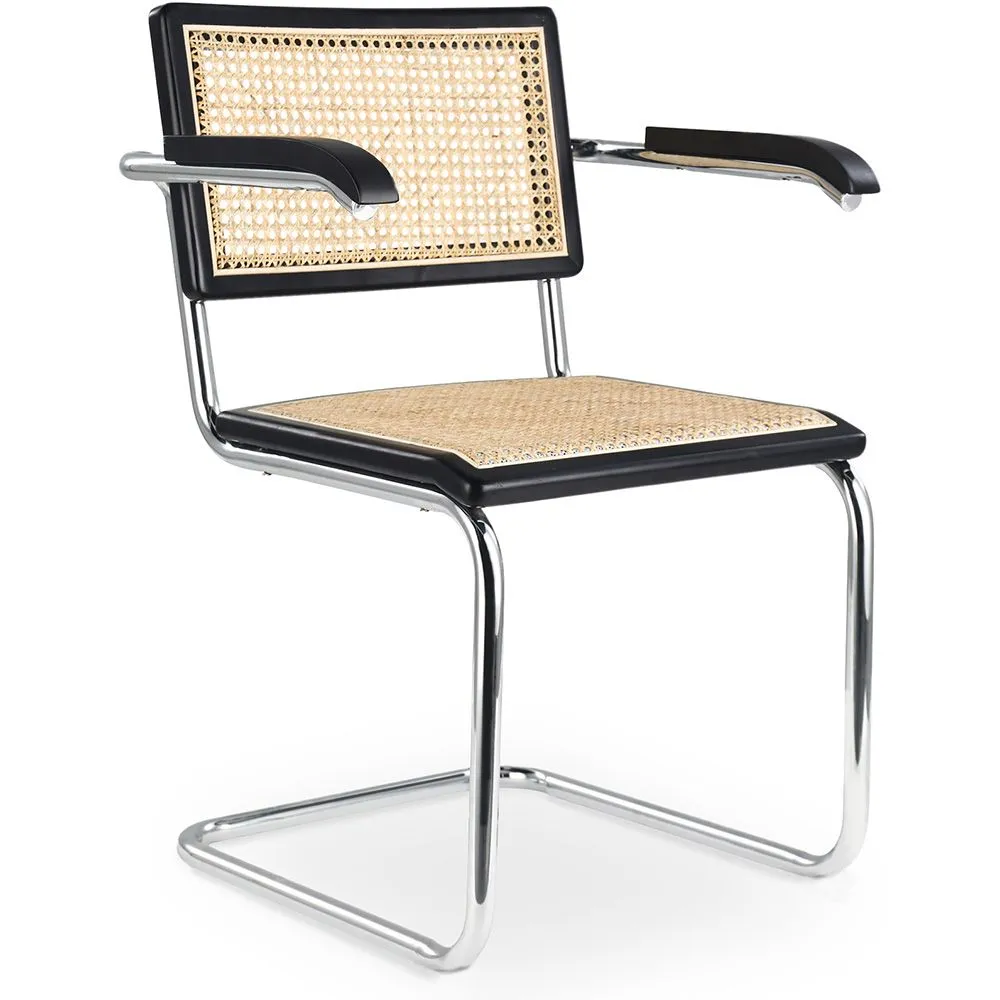 Esszimmerstuhl mit Armlehnen - Vintage Design - Holz und Rattan - Bruna image 8