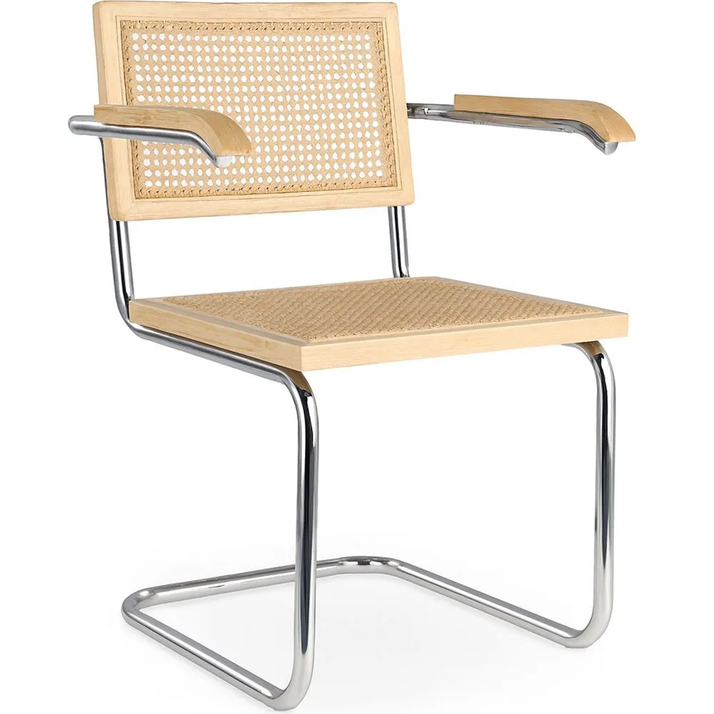 Esszimmerstuhl mit Armlehnen - Vintage Design - Holz und Rattan - Bruna image 8