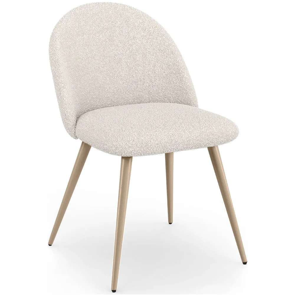 Esszimmerstuhl - gepolstert in Bouclé-Stoff - skandinavisches Design - Evelyne image 8