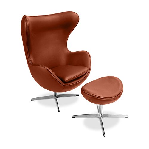  Eier-Design Sessel mit Fußstütze - Bezug aus Kunstleder - Brave image 8