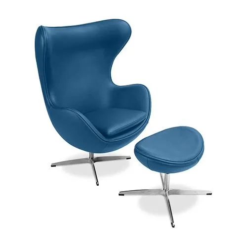  Eier-Design Sessel mit Fußstütze - Bezug aus Kunstleder - Brave image 8