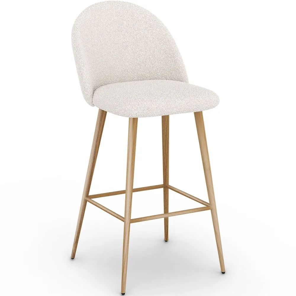 Hocker gepolstert mit Bouclé-Stoff - Skandinavisches Design - Evelyne image 8