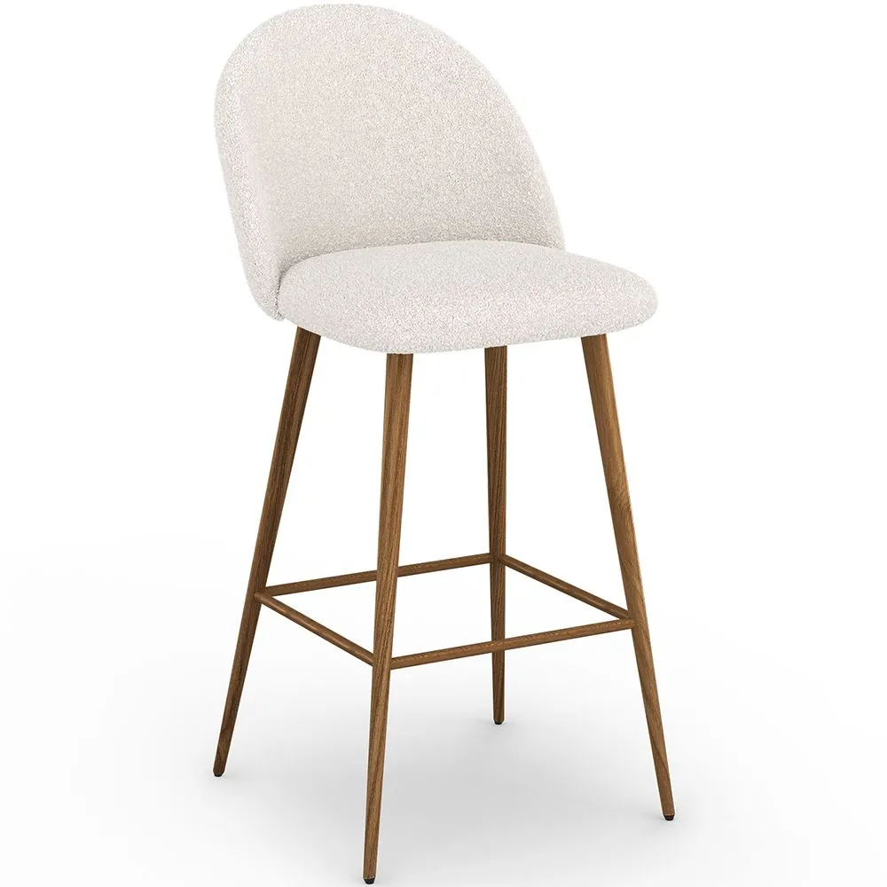 Hocker mit Bouclé-Stoff gepolstert - Skandinavisches Design - Evelyne image 8