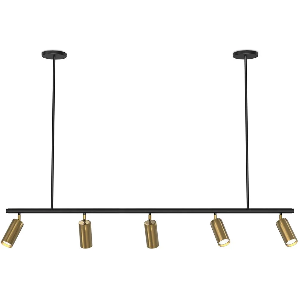 Hängeleuchte – Schiene mit 5 einstellbaren goldfarbenen Spots – 110 cm image 8