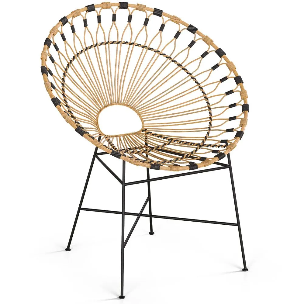  Runder Outdoor-Sessel aus synthetischem Rattan - Boho-Bali-Design - Elsa image 8