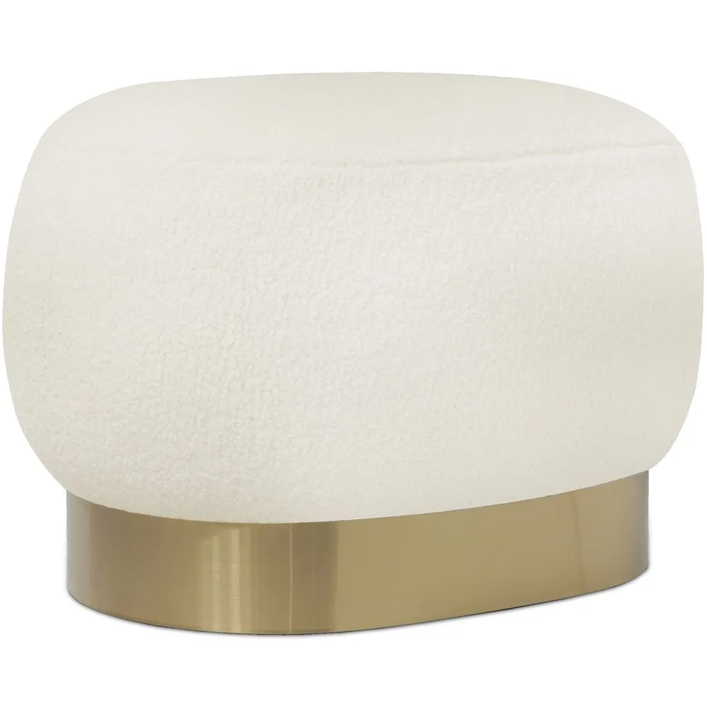 Luxuriöser Fußstuhl Pouf - Weißer Bouclé - Luxe image 8