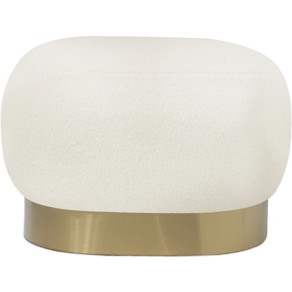 Luxuriöser Fußstuhl Pouf - Weißer Bouclé - Luxe image 8