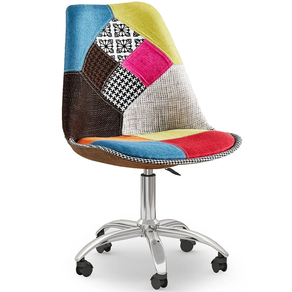  Drehbarer Bürostuhl - Patchwork-Polsterung - Simona image 8