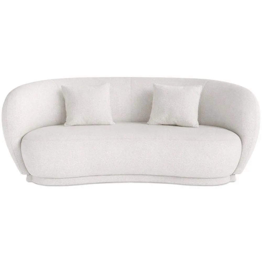 Gebogener 3-Sitzer-Bouclé-Stoffsofa - Curvy image 8