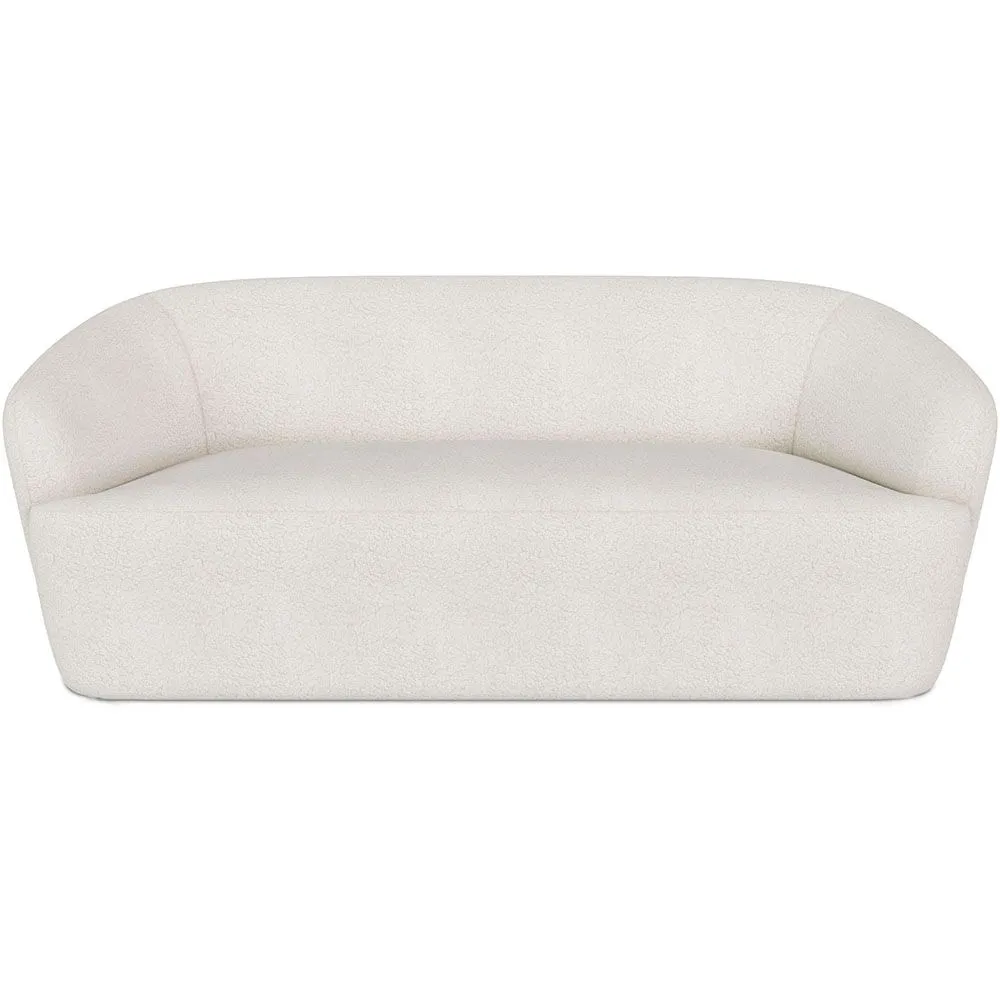 Gebogener 2-Sitzer-Bouclé-Stoffsofa - Bold image 8