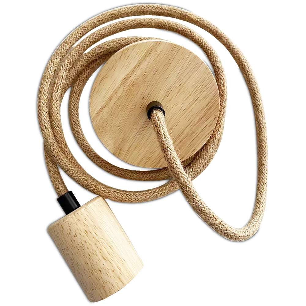 Pendelleuchtenkabel aus Jute und Holz - 200cm - Hanz image 8
