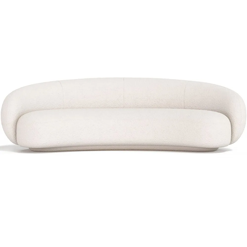 Gebogener Bouclé-Stoffsofa - 3/4 Sitzplätze - Souta image 8