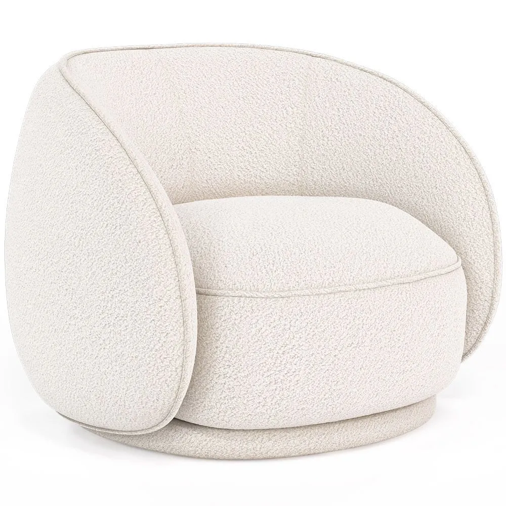 Gebogener Sessel mit Bouclé-Stoffbezug - Cally  image 8
