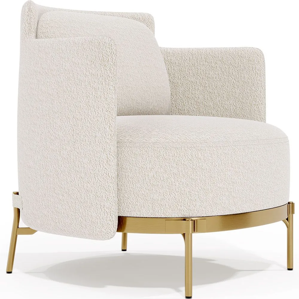 Designer-Sessel - Bezogen mit Bouclé-Stoff - Terrec image 8
